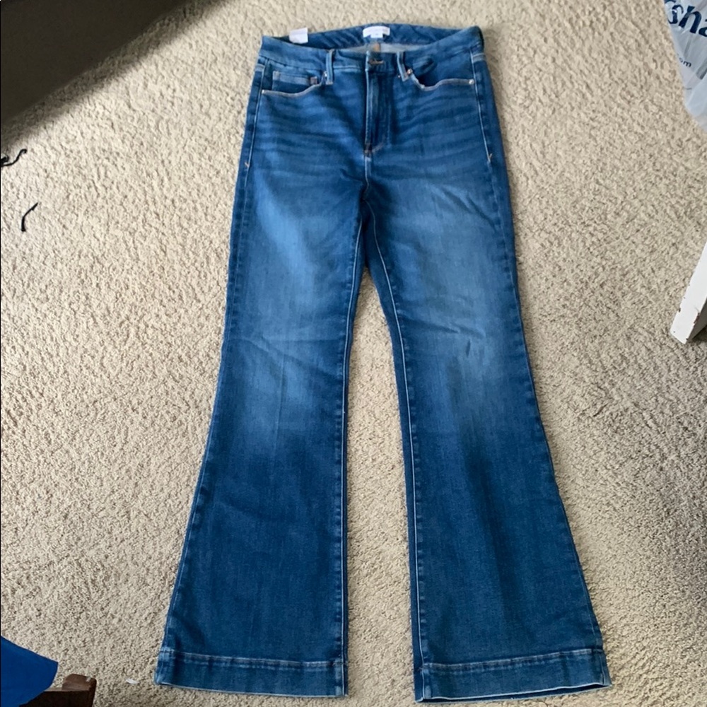 Good American Blue Flare Wide Leg Jeans